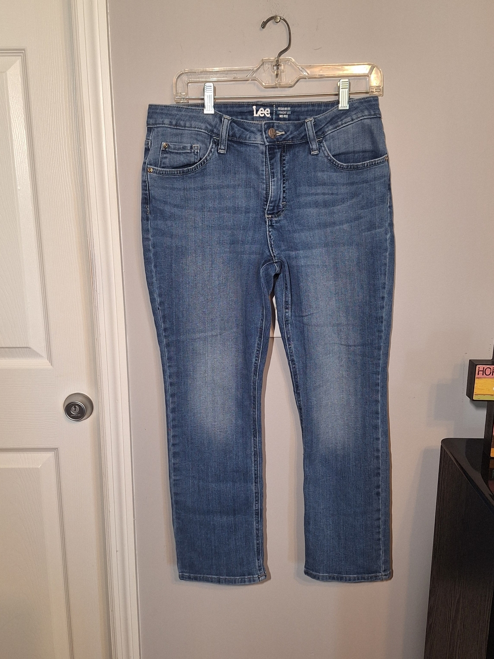 Lee Women's Blue Straight-Leg Denim Jeans